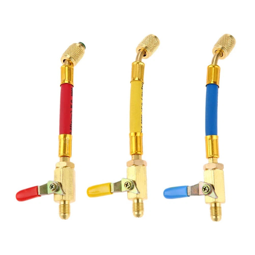 3Pcs Charging Hoses for AC Service Kit (R134A, R410A, R22, R12)