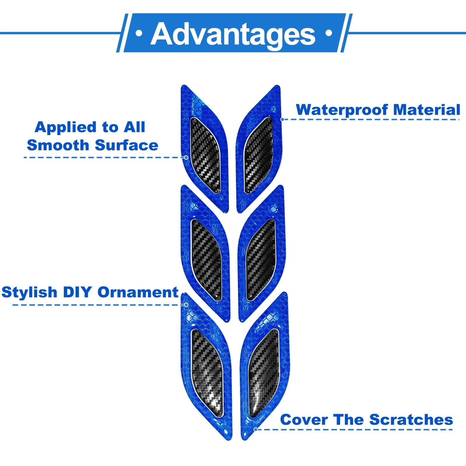 6 Pcs Leaf Pattern Bumper Sticker Decal for Car Waterproof Vinyl 10x3.5cm