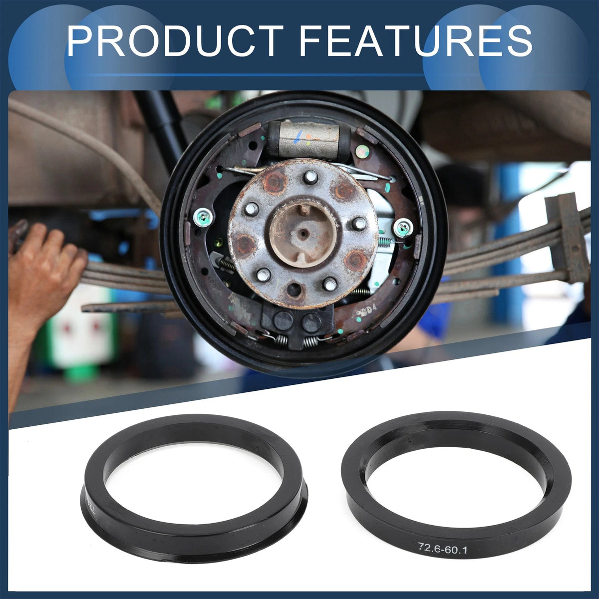 Set of 4 Hub Centric Rings 60.1mm ID 72.6mm OD for Car Wheel