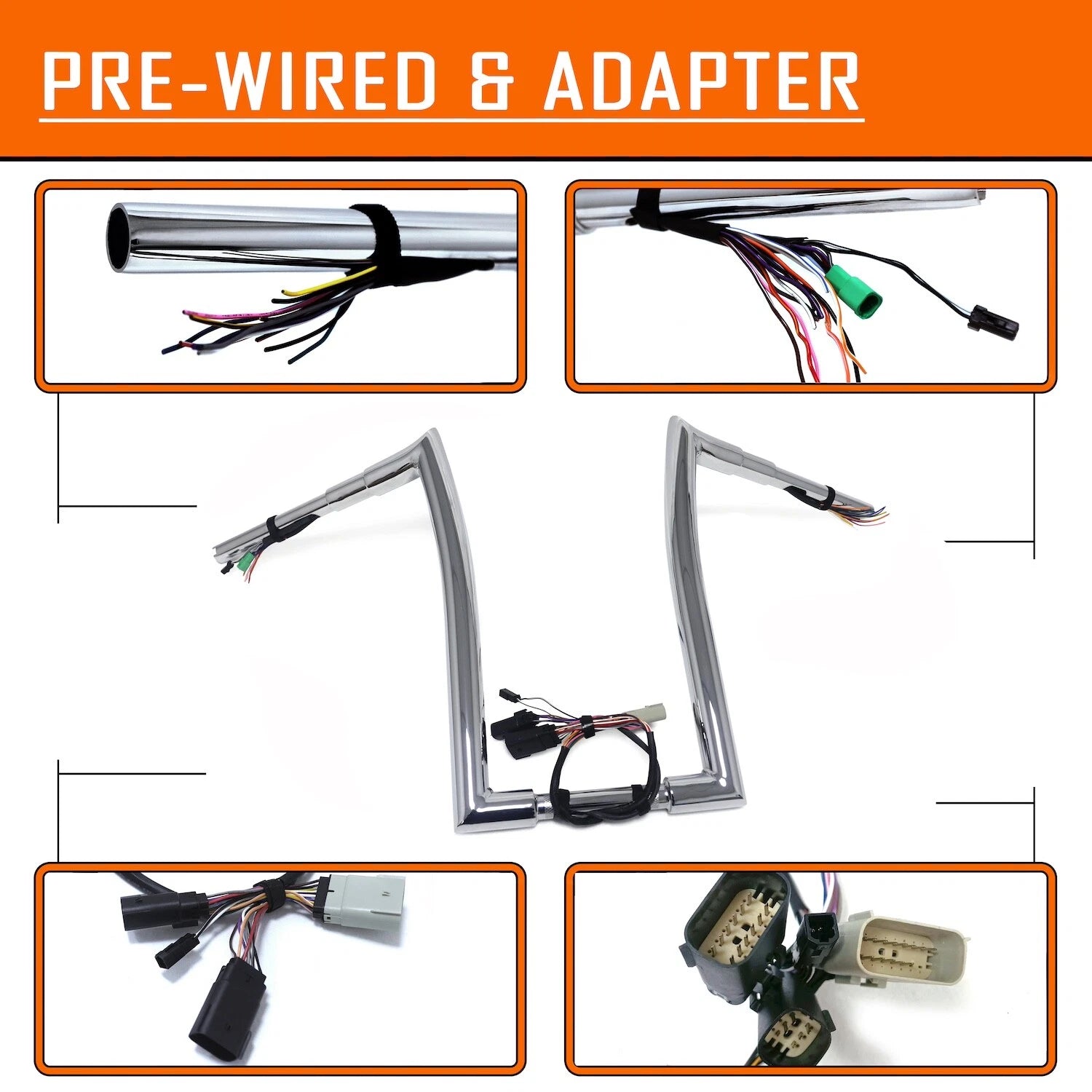 Chrome 16" Prewired Handlebar for Harley Road Glide (2008–2013)