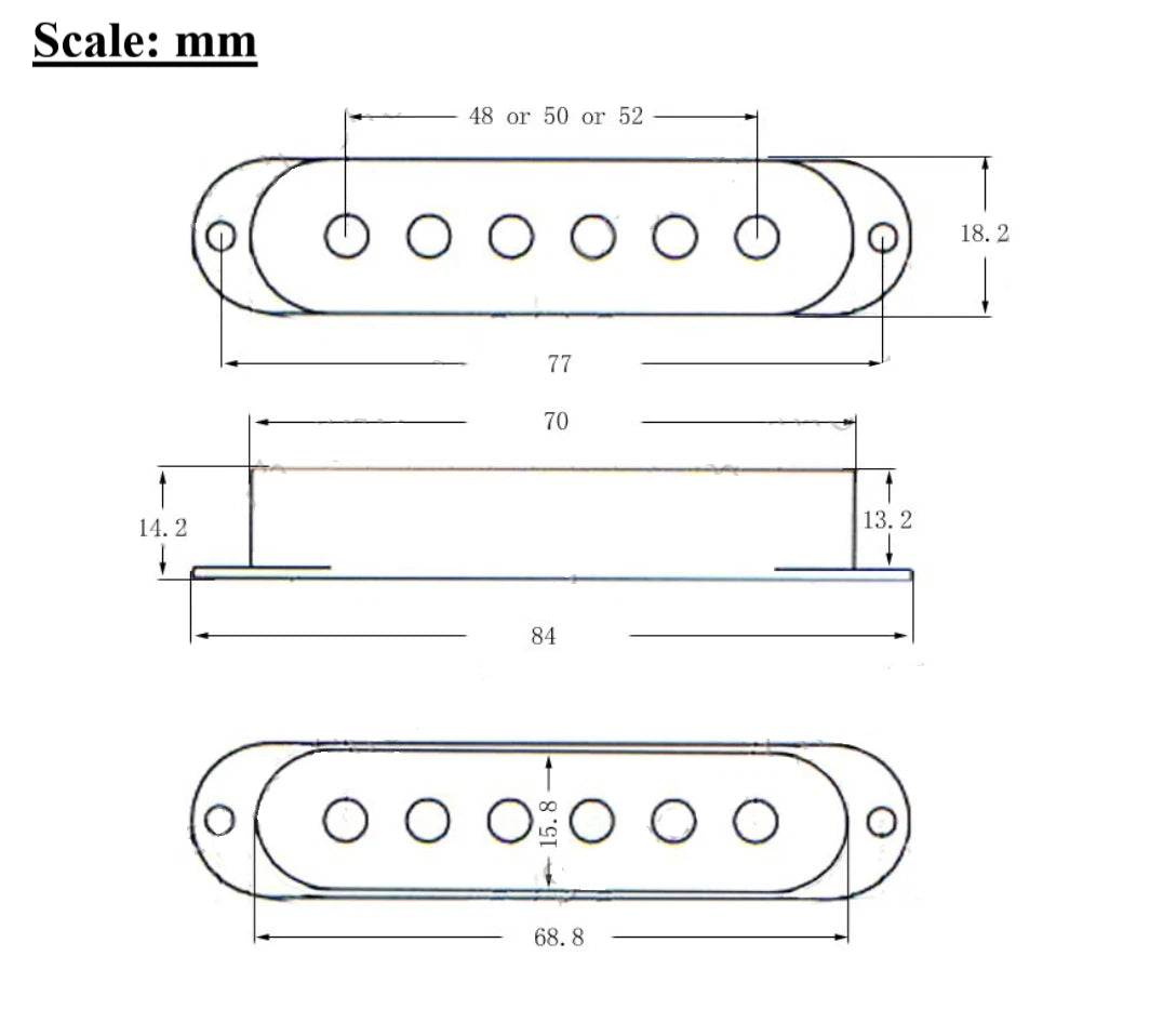 Single Coil Pickup Cover for Fender Stratocaster