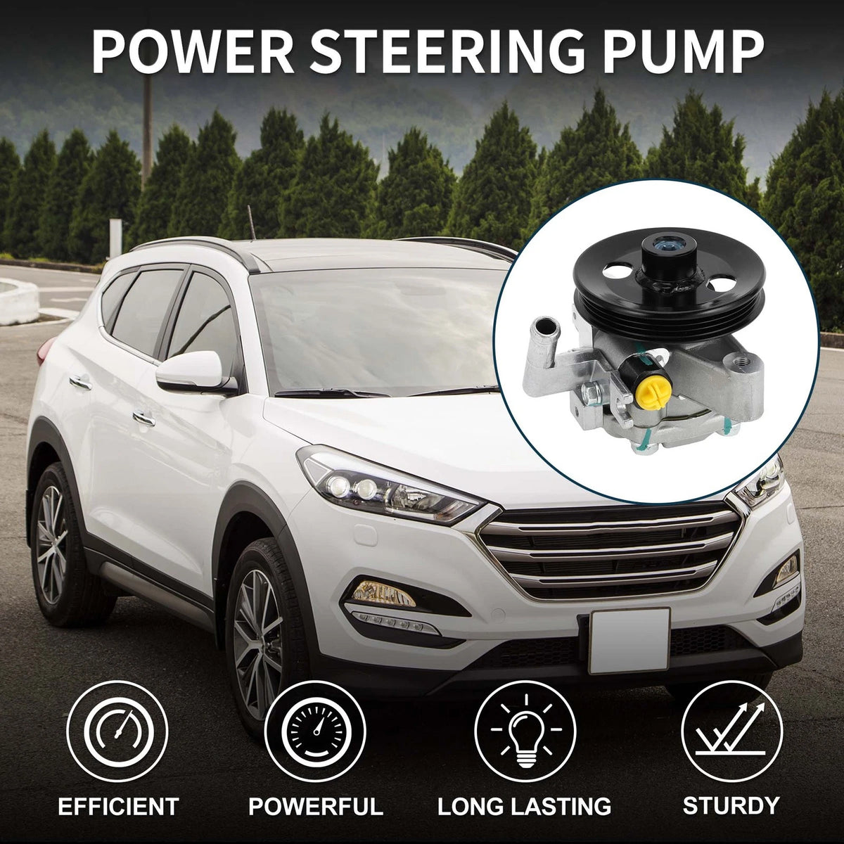 Power Steering Pump with Pulley for Hyundai Tucson (2005–2009)