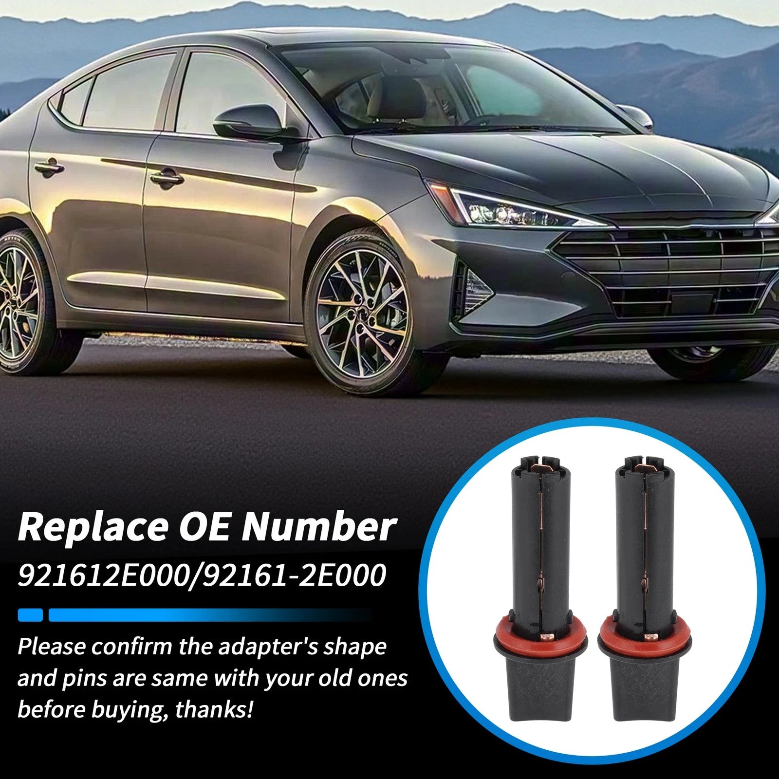 2PCS Headlight Side Marker Light Bulb Socket Base for Hyundai Elantra Santa Fe (2011–2024)