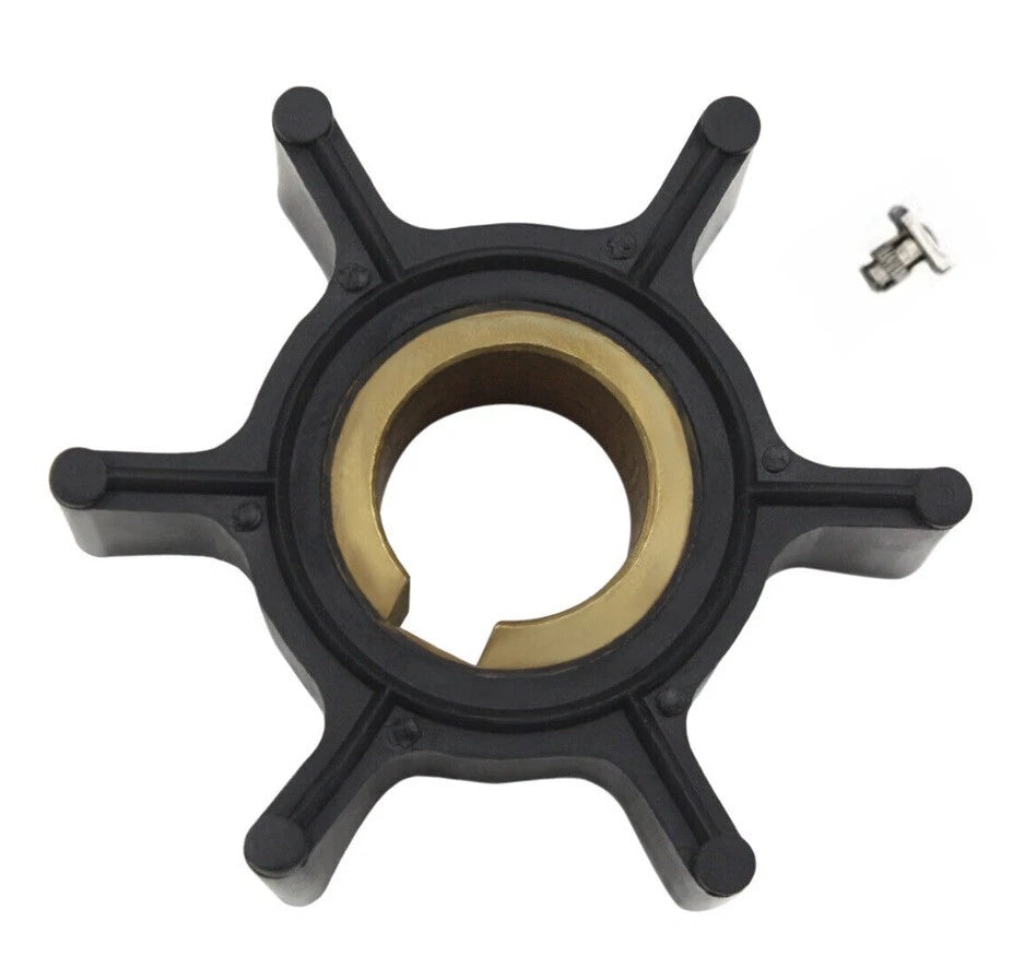 Water Pump Impeller with Key for Johnson Evinrude OMC BRP 2-6HP Outboard (N/A)