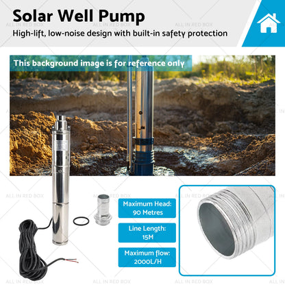 3" 48V 750W MPPT Solar Submersible Bore Pump for Deep Well (15M)