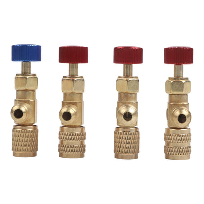 4PCS Quick Connect Safety Valves for Air Conditioning Systems (R22, R32, R410)