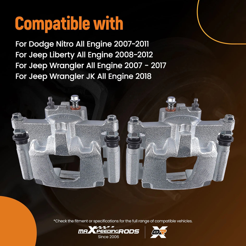 Rear Left Right Brake Caliper w/ Bracket for Dodge Nitro (2007–2018) Jeep Liberty (2008–2012)