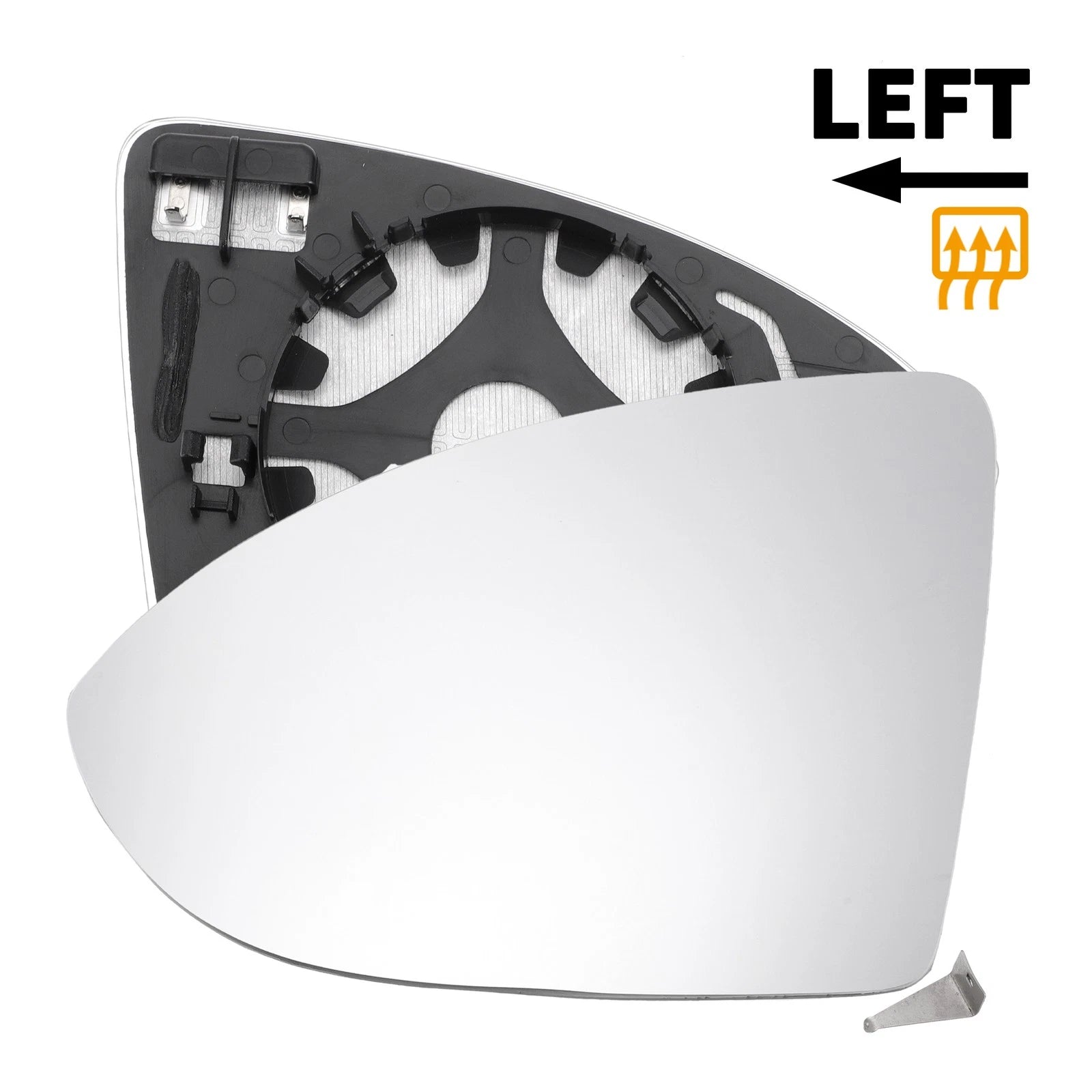 Heated Left Side Mirror Glass Replacement for Volkswagen Golf SportWagen (2014–2020)