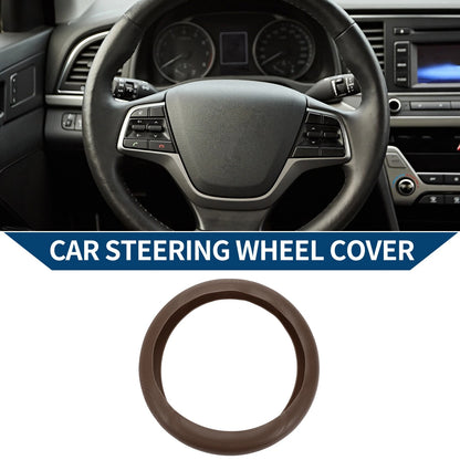 Steering Wheel Cover for Car (1 Pcs, Dark Brown, Silica Gel)