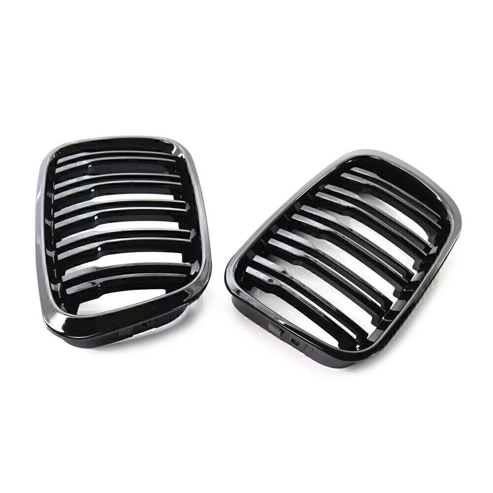 Front Twin Bar Grille Trim for BMW 3 Series E46 (1999–2001) Gloss