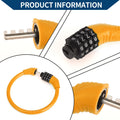 Bicycle Lock Ring Anti-Theft 4-Digit Resettable Mini Lock - Orange