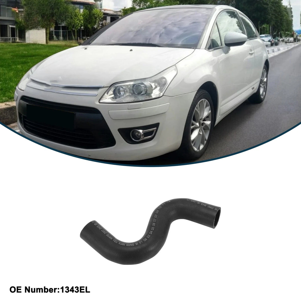 Radiator Hose for Citroen C4 Coupe (2004–2011) No. 1343EL Rubber