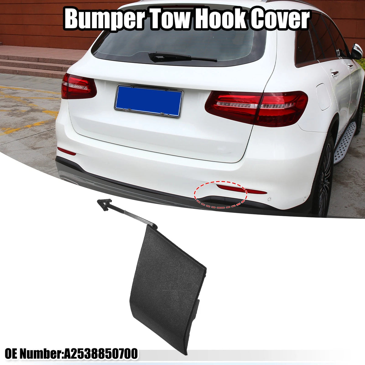 Tow Eye Hook Cover Cap Rear Replacement for Mercedes-Benz GLC 300 (2016–2022)
