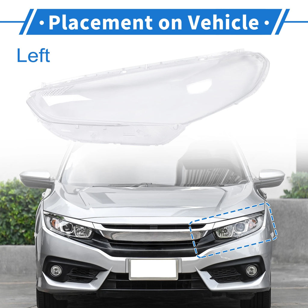 Front Left Headlight Lens Cover Replacement for Hyundai Sonata (2018–2019)