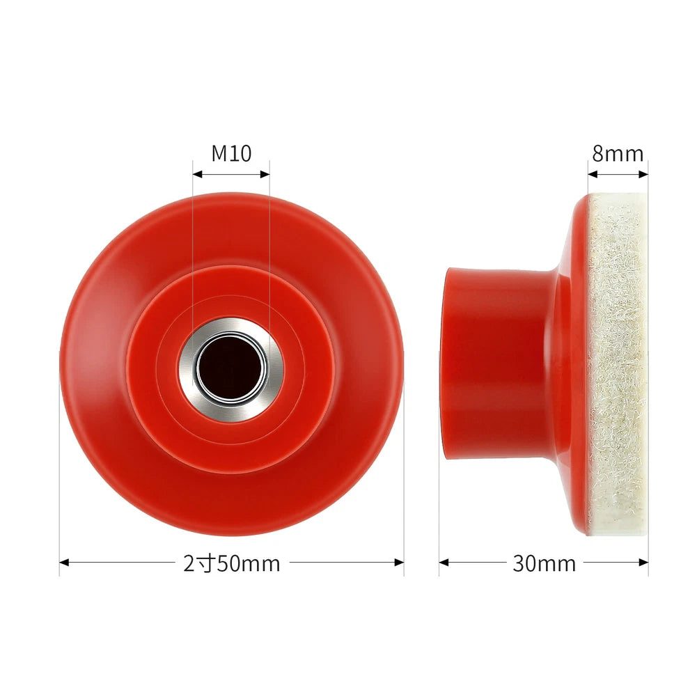 50mm Wool Felt Polishing Pad for Angle Grinder (10mm Thread, 8mm Thick)