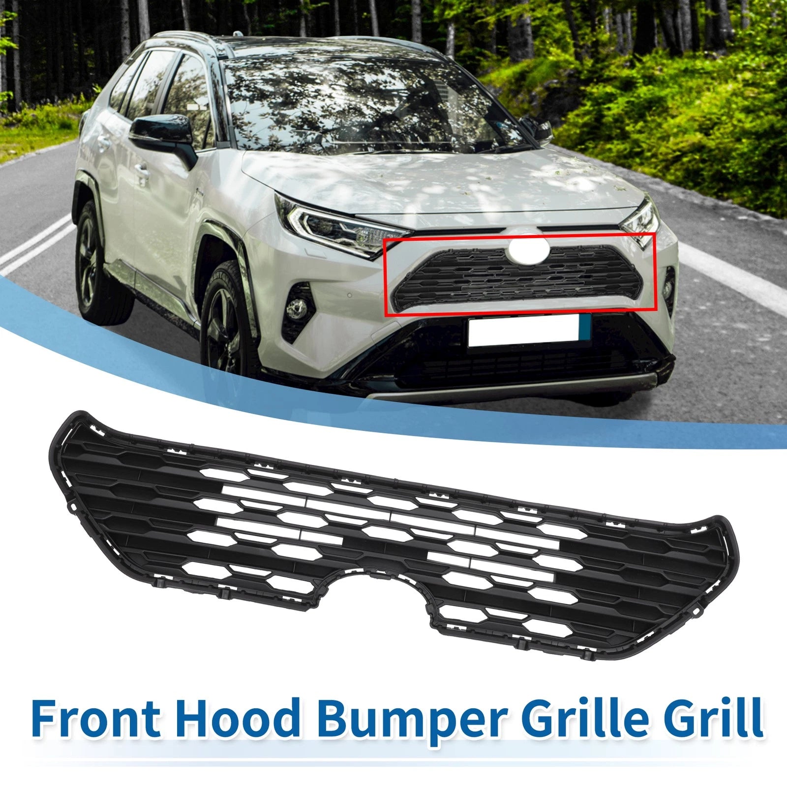 Hood Bumper Grille Front Replacement for Toyota RAV4 (2019–2022)