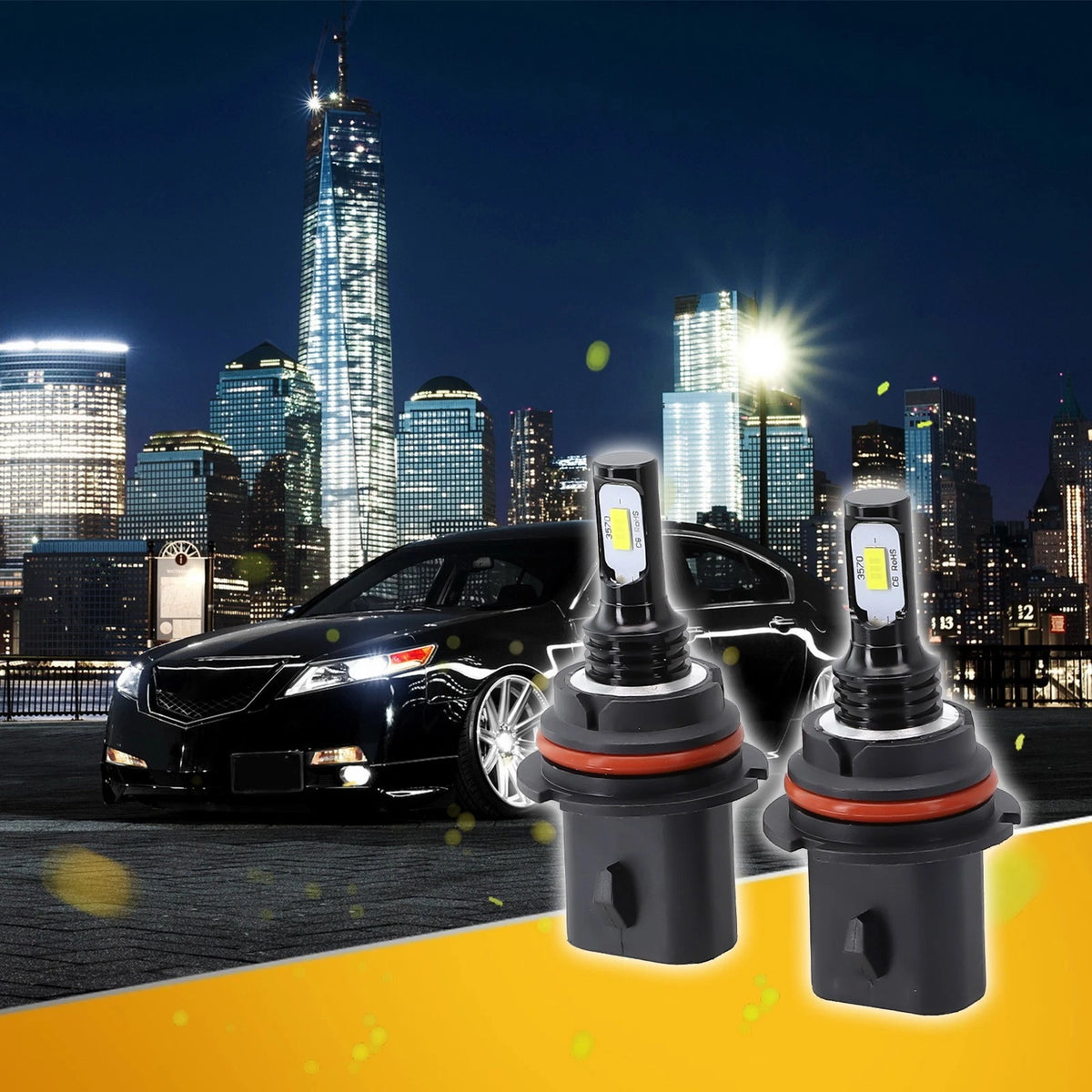 2X LED Car Headlights for Low Beam (50000hrs, 6000K)