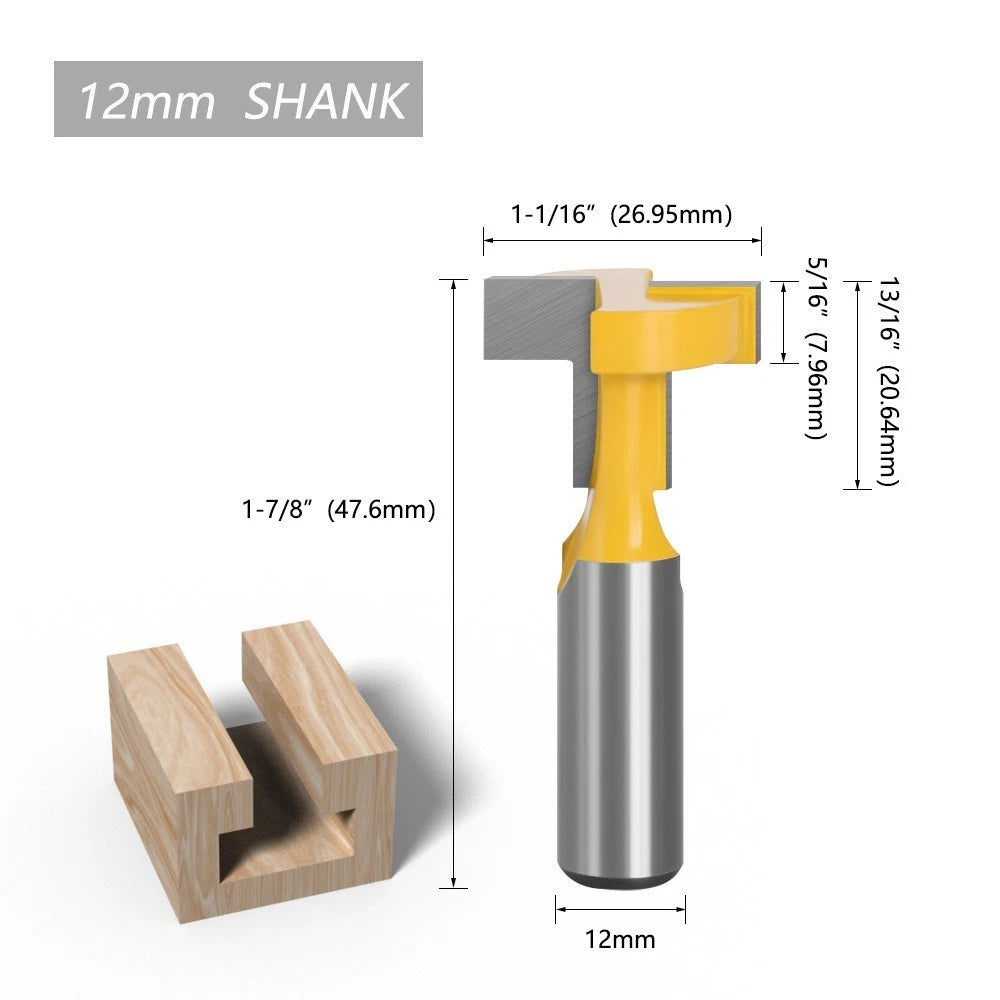 8mm Yellow T Type Keyhole Bit for Framing Lockhole Tasks