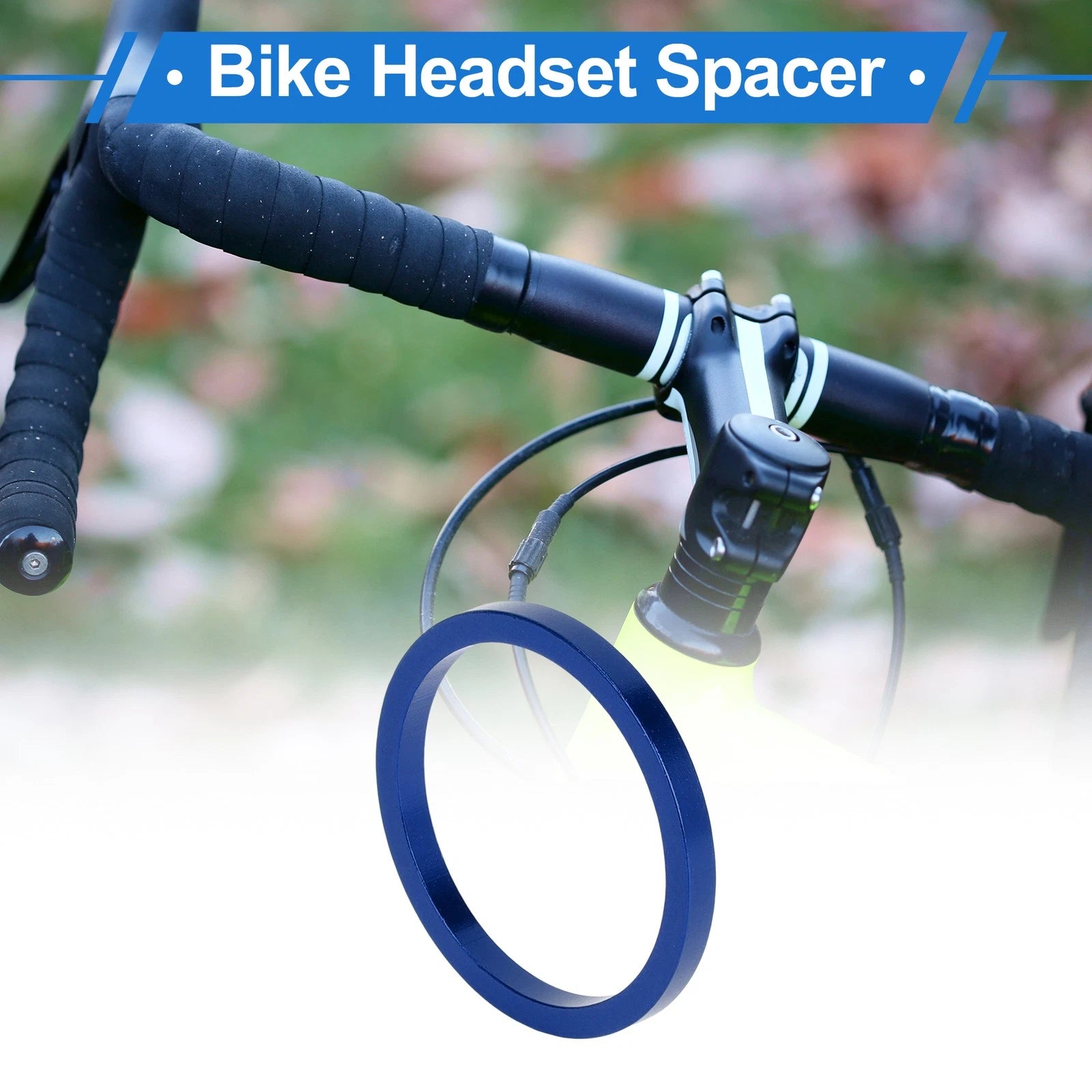 Headset Spacer 3mm Front Stem Fork Washer for 1-1/8" Aluminum Alloy Blue (Fits)
