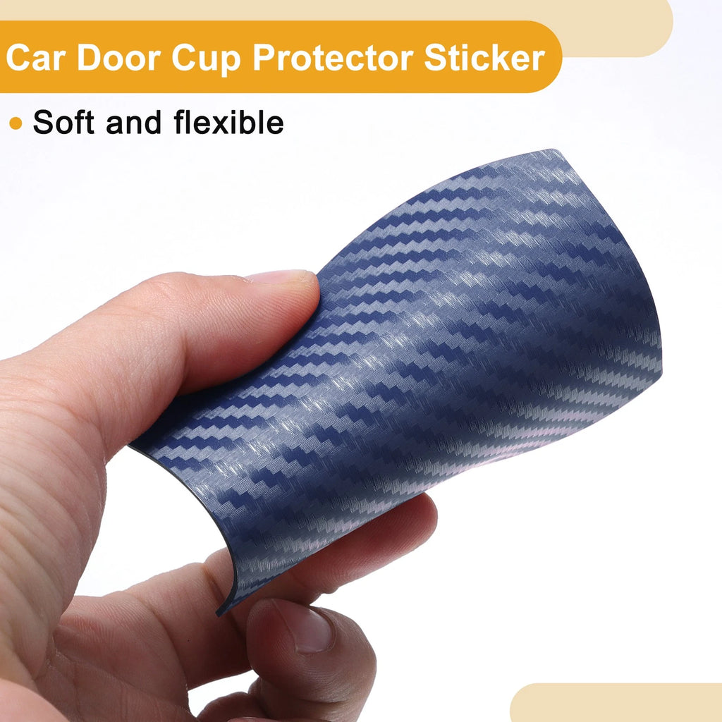 3D Car Door Cup Protector Sticker for Universal Fit (79x89mm) - Blue