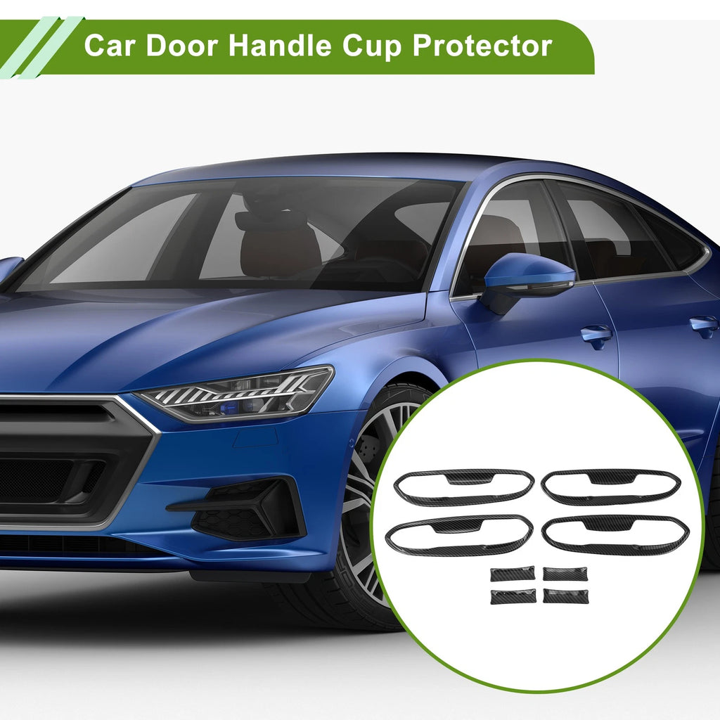Car Door Handle Cup Protector for Ford Edge Carbon Fiber Black ABS (2011–2014)