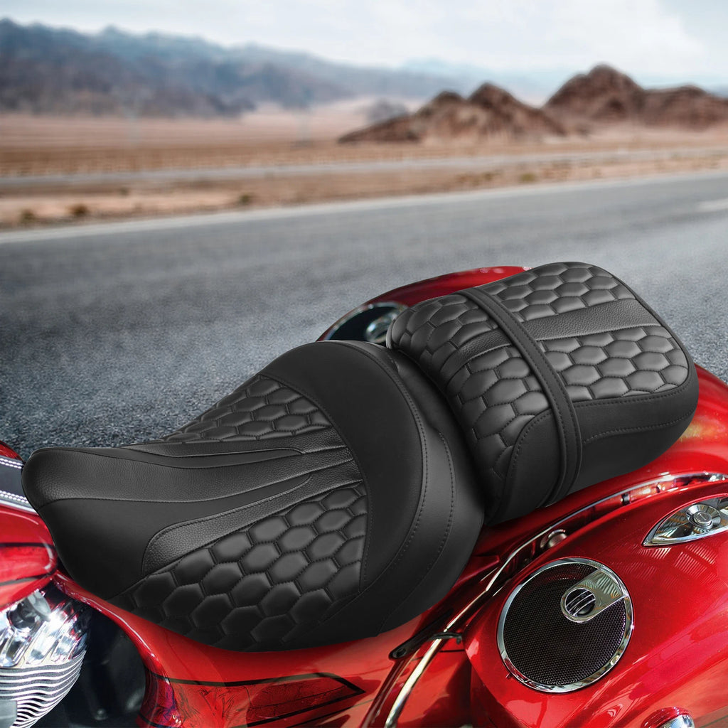 Black Driver Passenger Seat for Indian Roadmaster Chieftain (2014–2024)