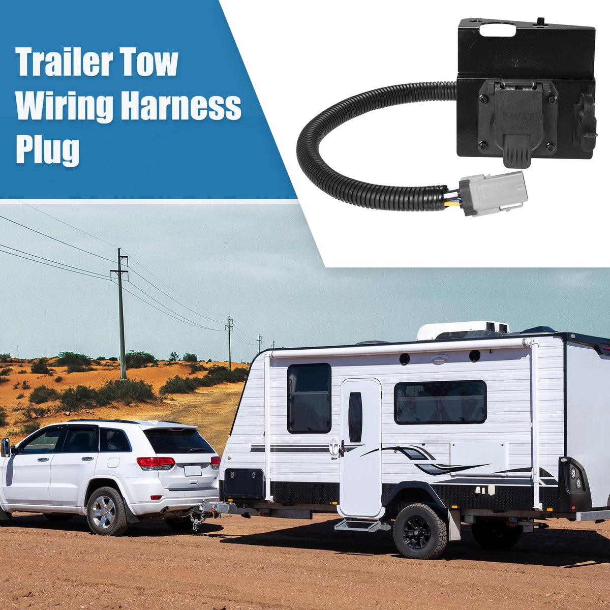 Trailer Tow Wiring Harness Plug Hitch Connector for Ford F-250 F-350 (2017–2024)