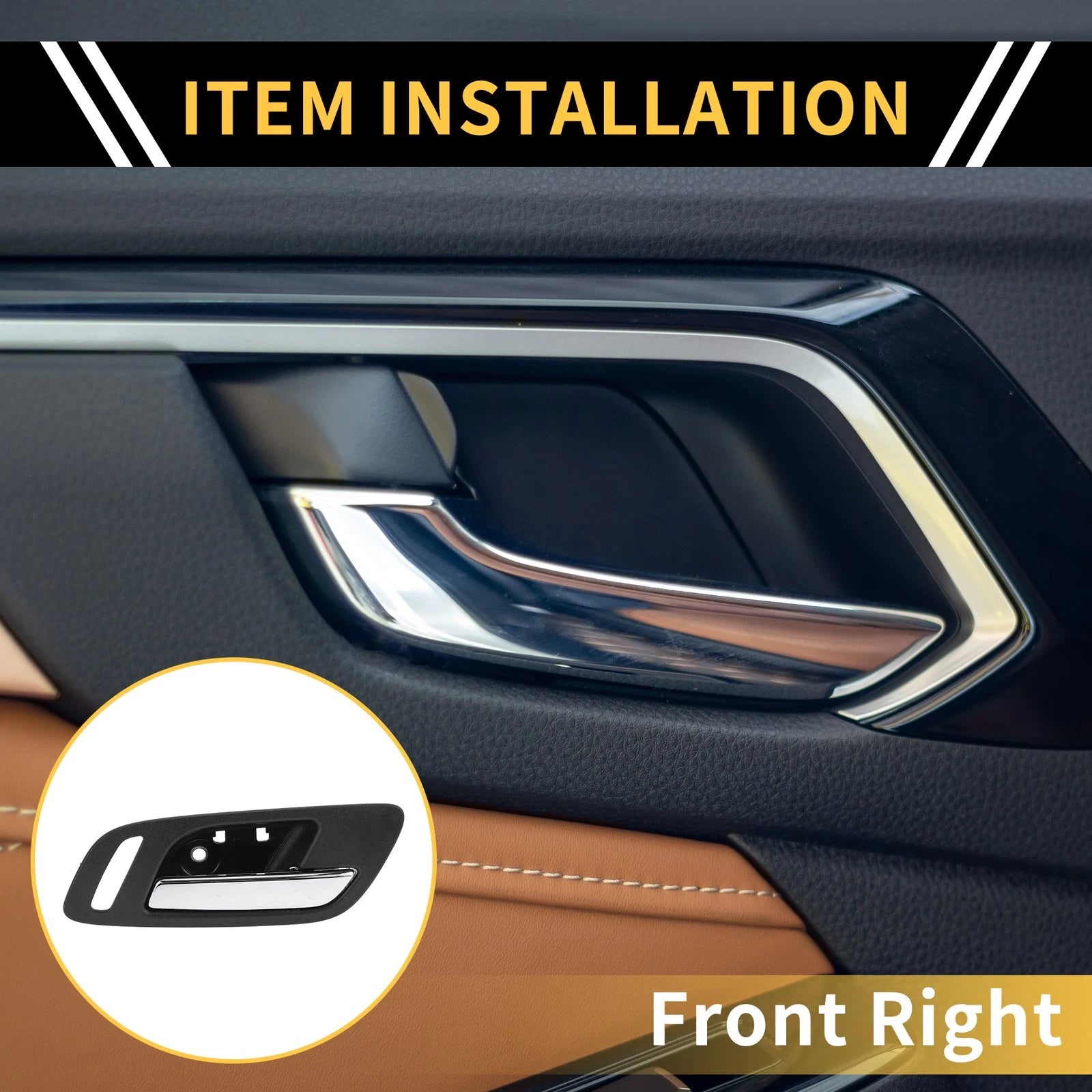 Front Right Interior Door Handle Replacement for Chevrolet Silverado 2500 HD (2007–2014)