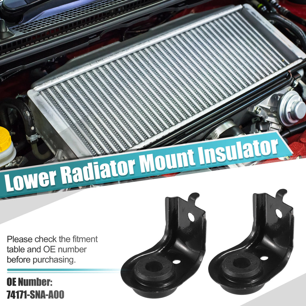 2X Upper Radiator Bracket with Cushion for Honda Civic (2006–2011)