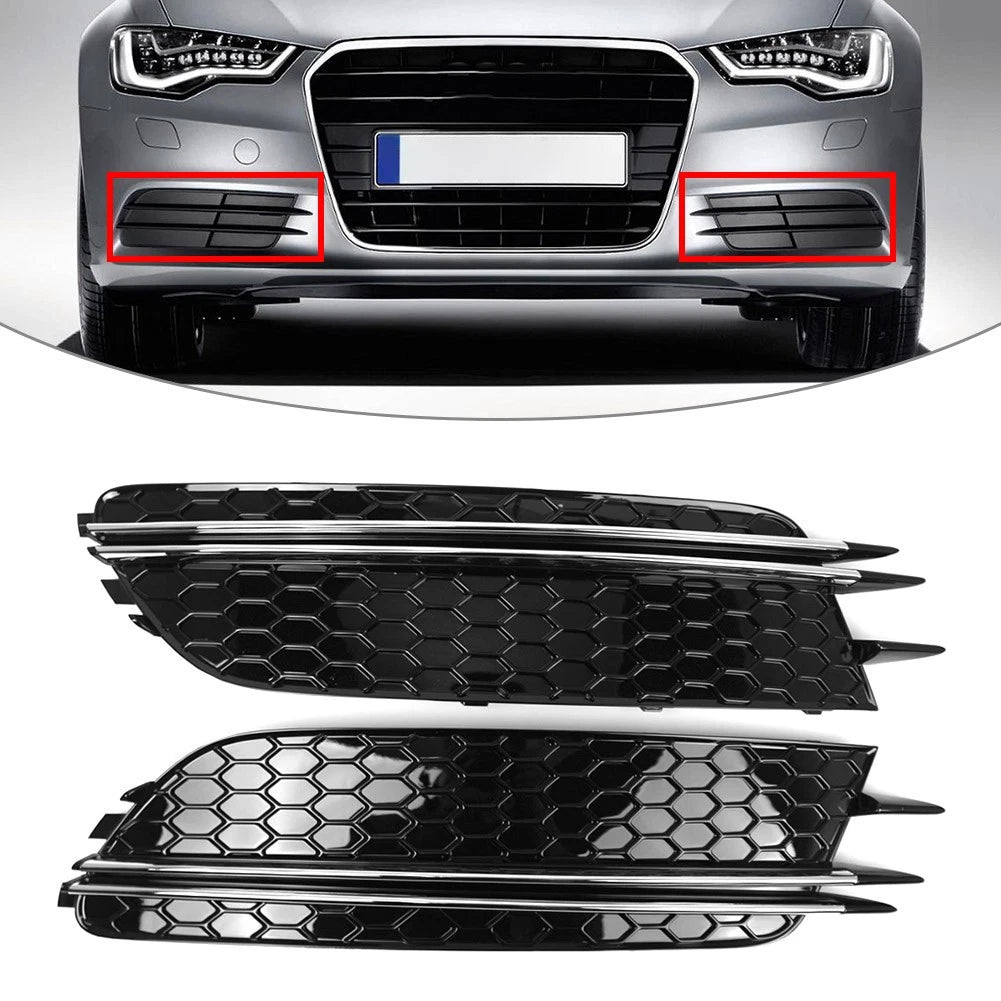 Honeycomb Front Bumper Fog Light Grill for Audi A6 C7 (2012–2015)