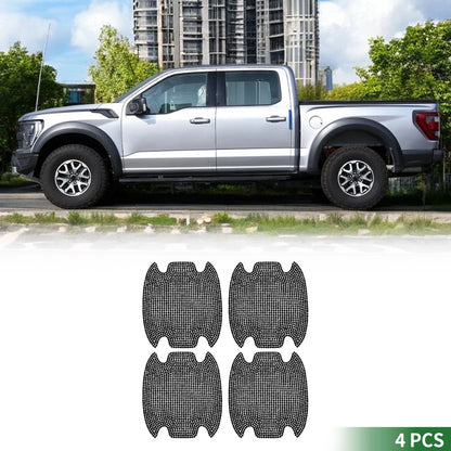 Set of 4 Car Door Handle Protective Film Reflective Stickers for