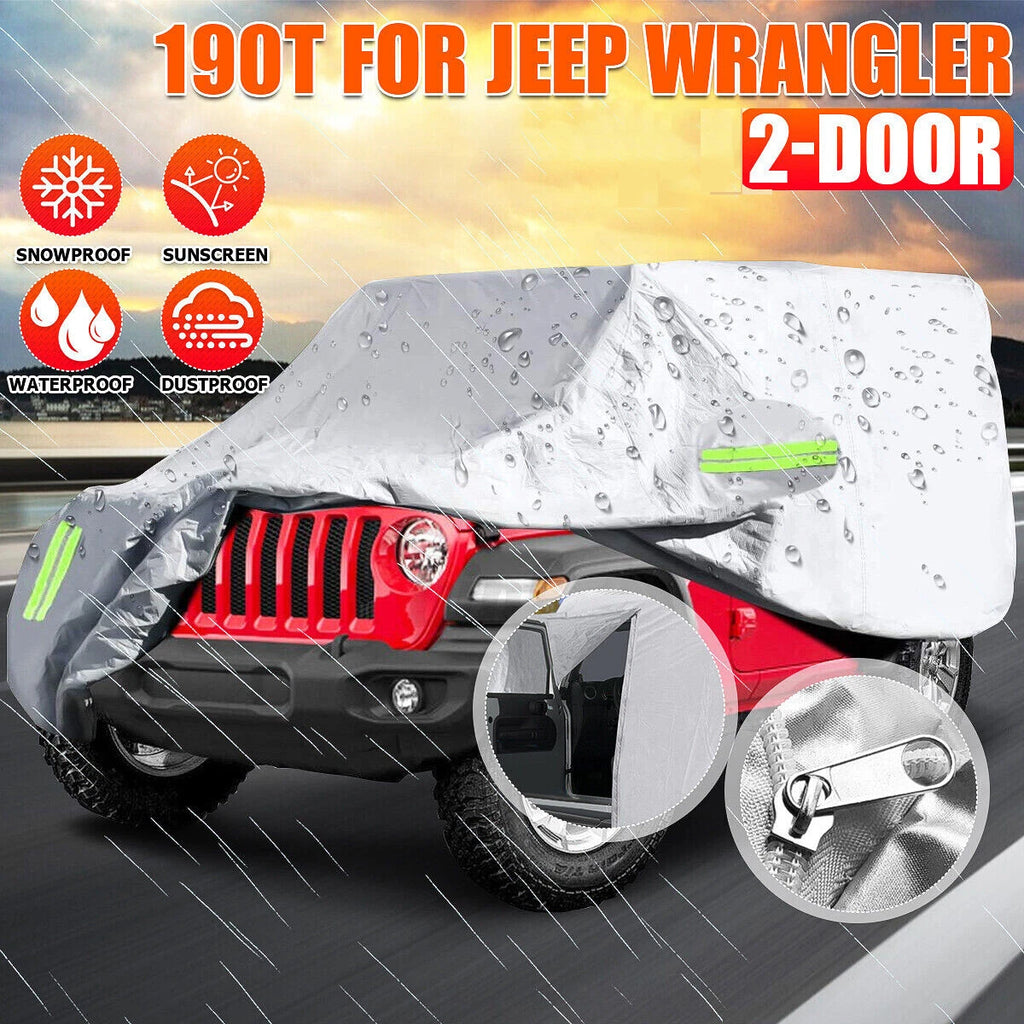 1x Waterproof Car Cover for Jeep Wrangler CJ YJ TJ (1987–2019)