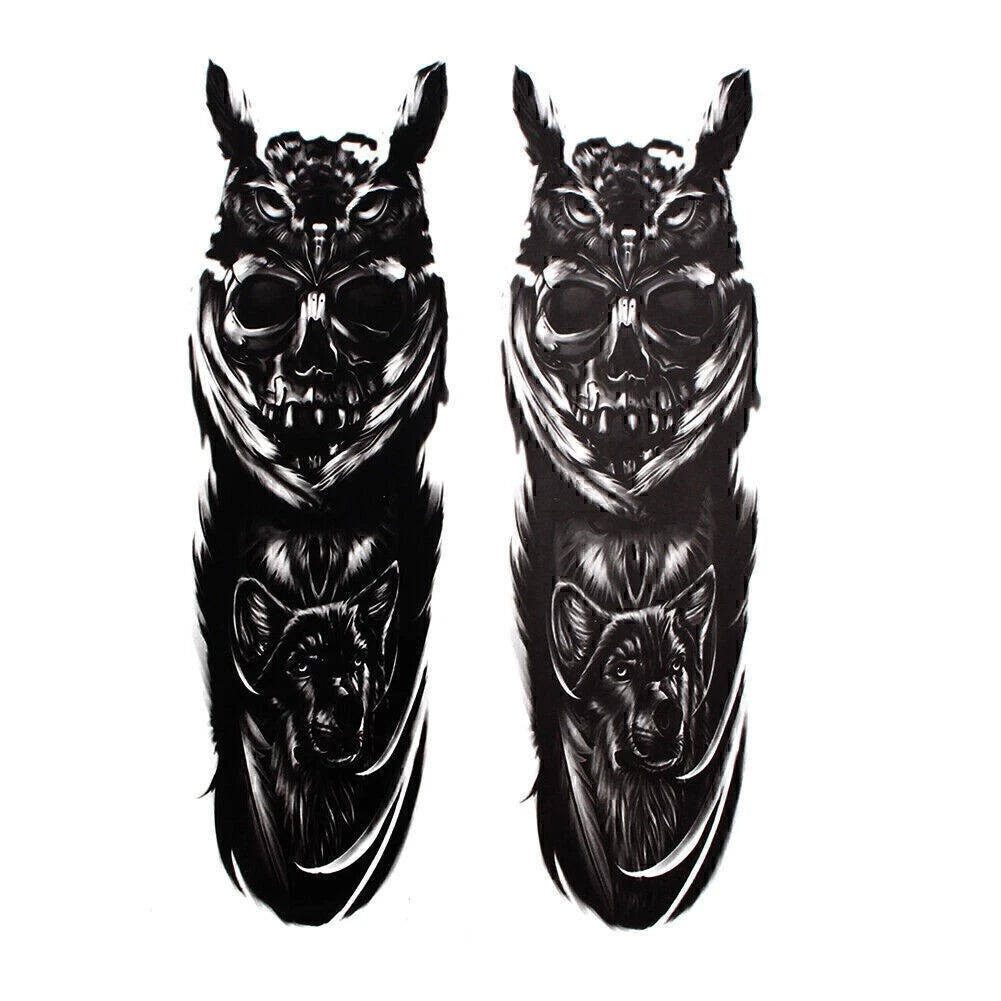 2x Custom Front Fork Skull Decal Medallion Nameplate Stickers For Harley Yamaha