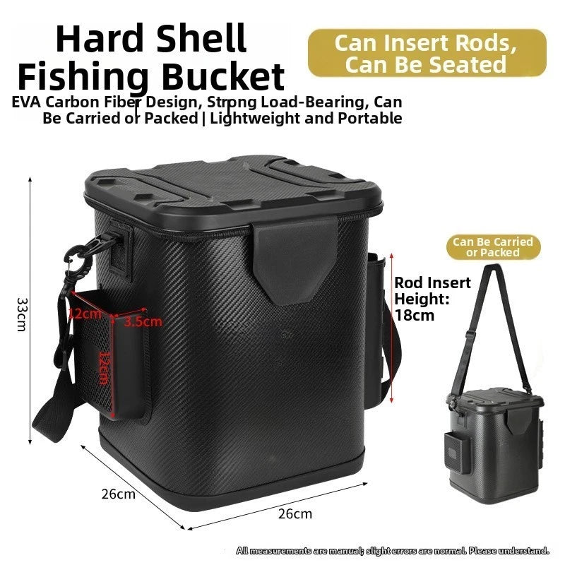 Fishing Bucket for Boating Trips - Lightweight Hard Shell EVA Pail