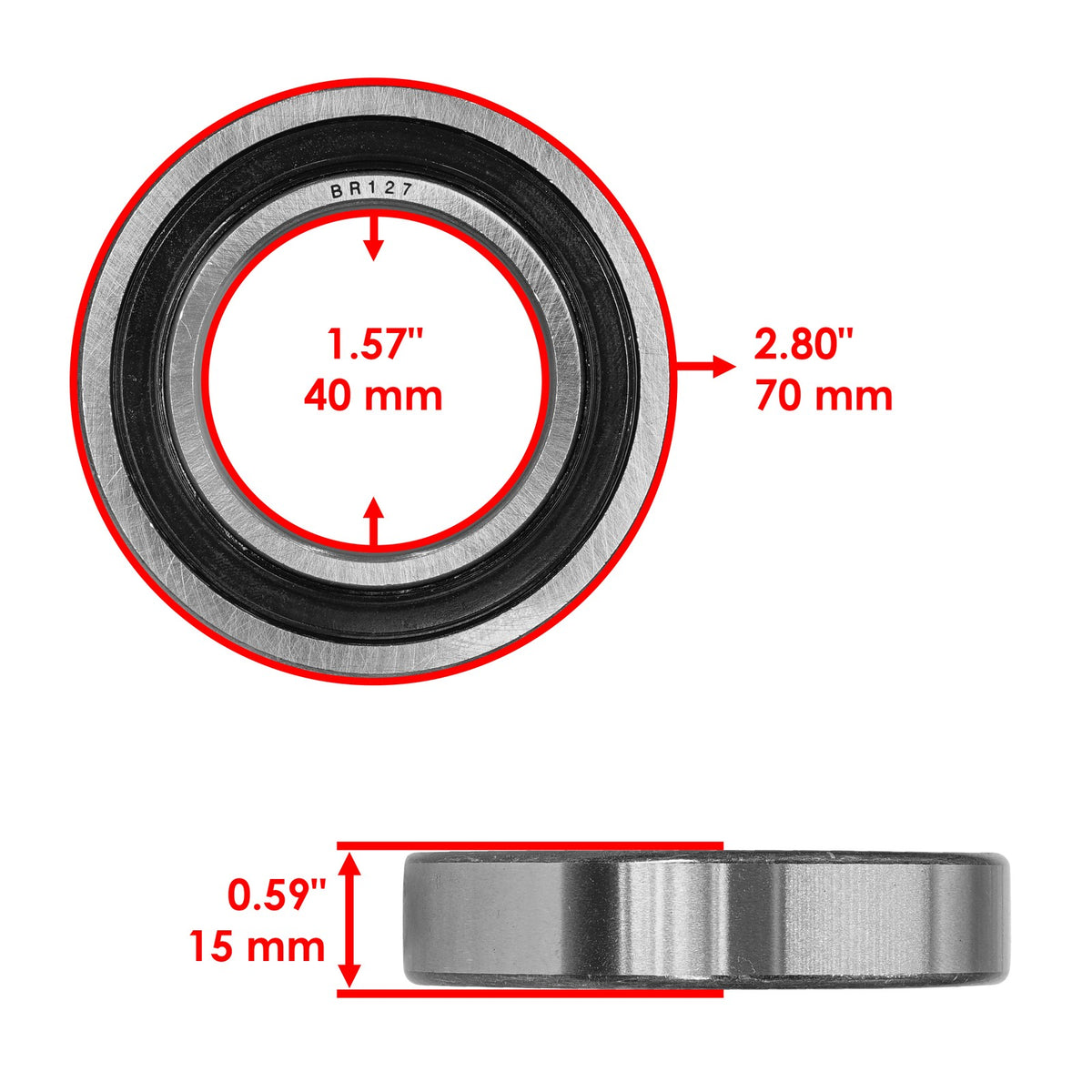 Rear Wheel Ball Bearings Seals Kit for Yamaha Kodiak 400 YFM400 (2003–2004)