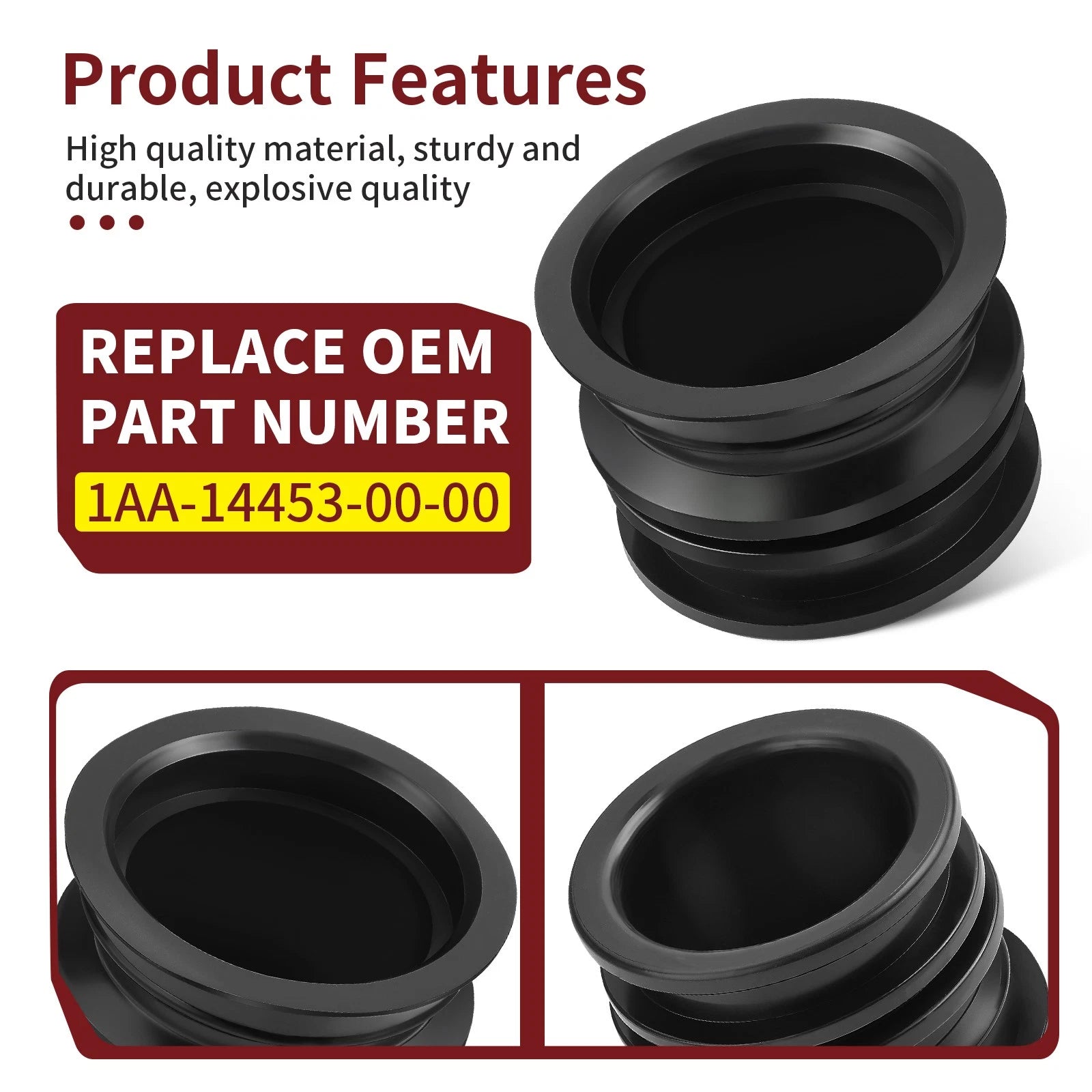 Air Cleaner Joint 1AA-14453-00-00 for Yamaha Big Bear 350 Kodiak 400 Maxim X 700 (1990–2006)
