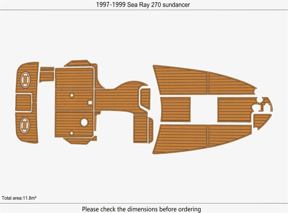 EVA Pad Foam Teak Deck Flooring for Sea Ray 270 Sundancer (1998)