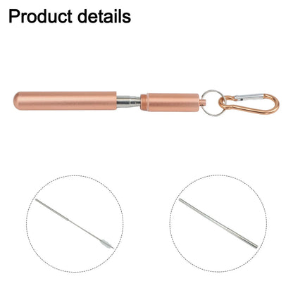 Reusable telescopic straws with silicone tips for comfortable drinking