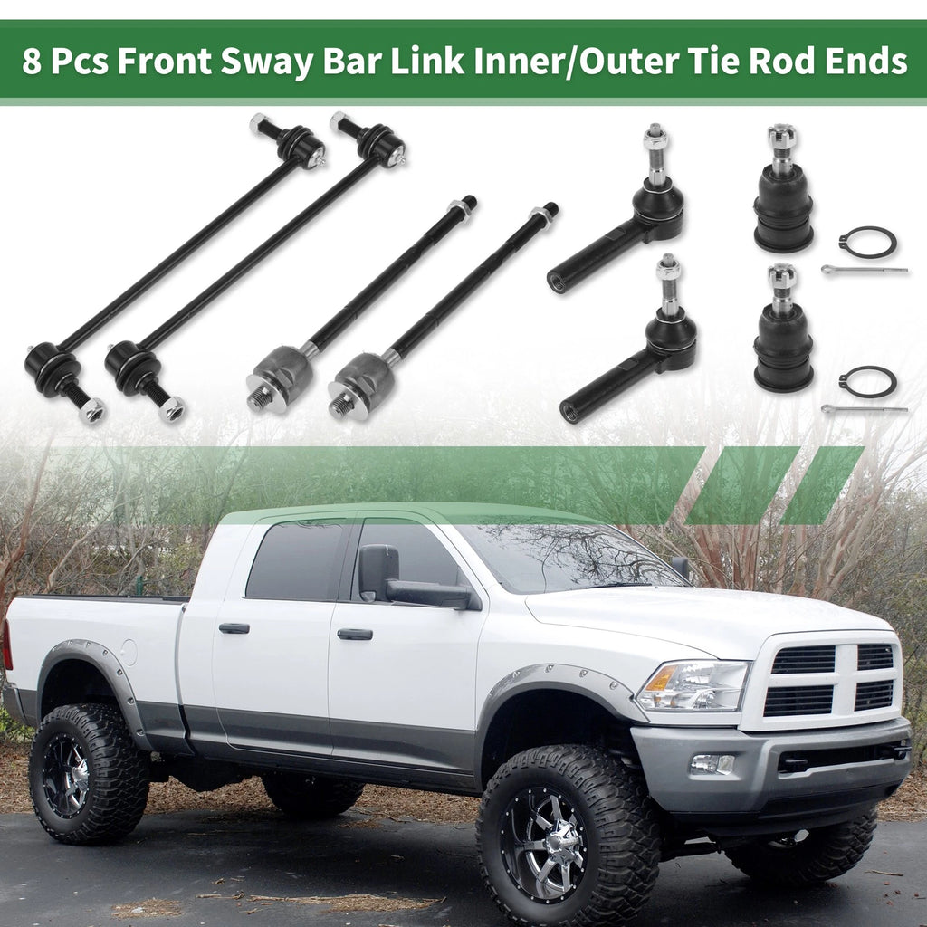 8pcs Front Suspension Kit Tie Rod End and Sway Bar Link for Dodge Caravan (2005–2010)