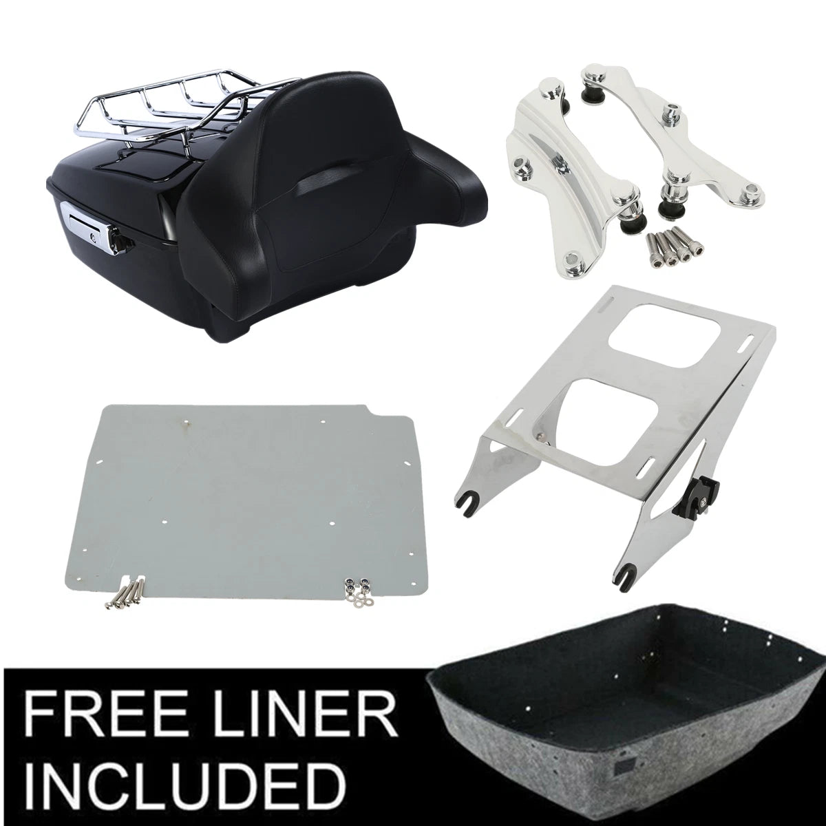 Trunk Pad Rack Mount Docking Base Plate for Harley Touring (2014–2025)