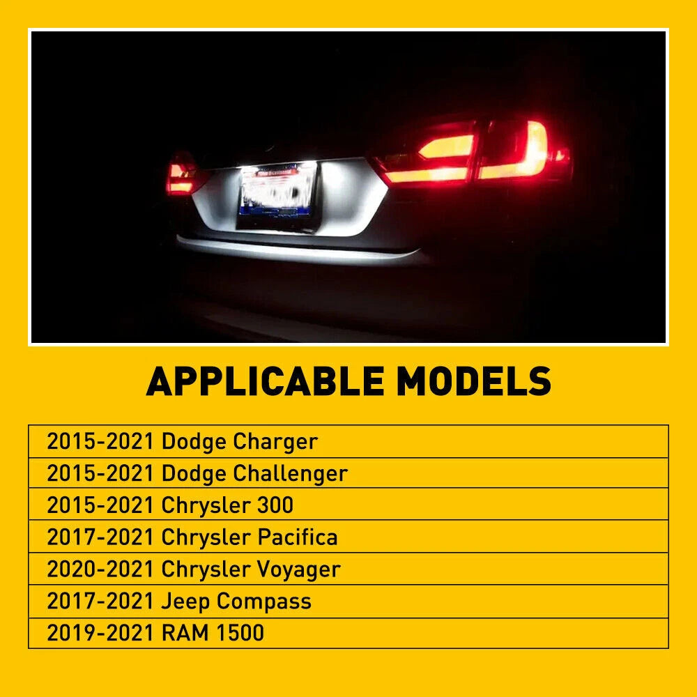1X 18-SMD LED License Plate Lights for Dodge Charger (2015–2021)