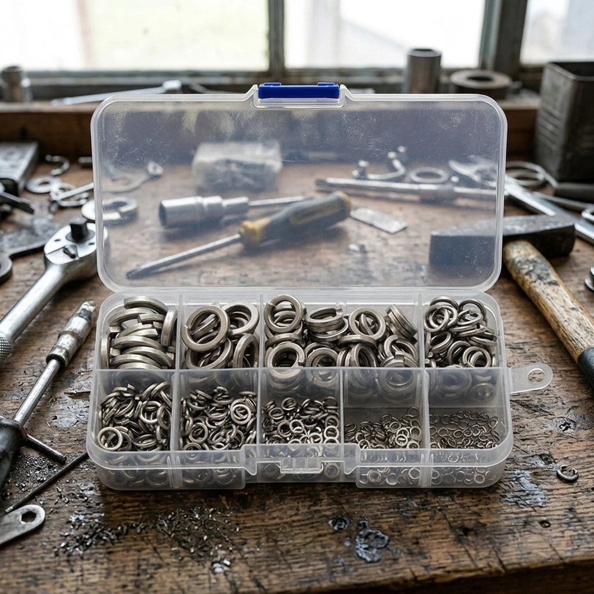 600 Pcs Spring Lock Washers for General Engineering Tasks