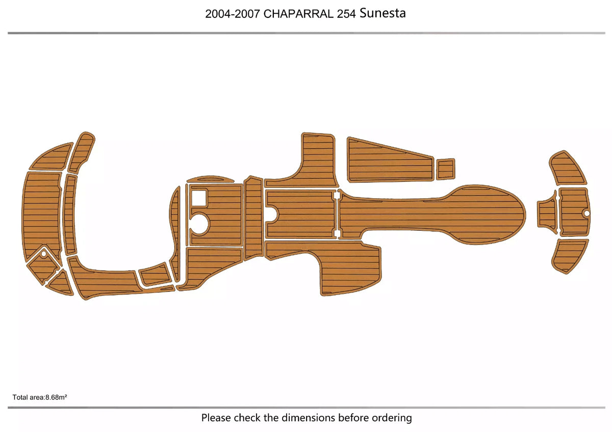 EVA Pads for Chaparral 254 Sunesta (2005) Teak Deck Cockpit Swim Platform
