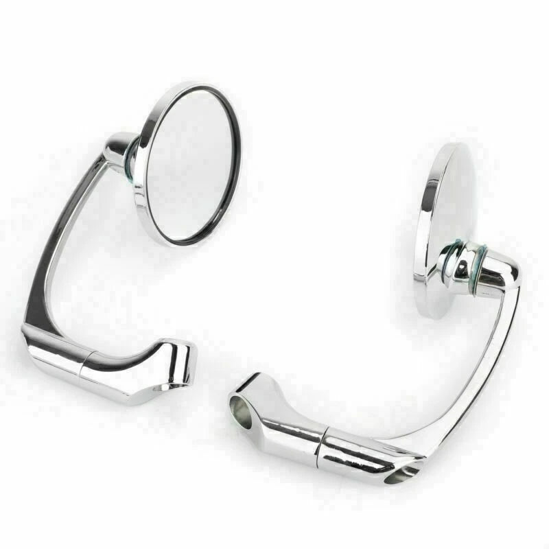Pair of Moto L-Bar Round Rear View Mirrors for Universal (8mm 10mm)