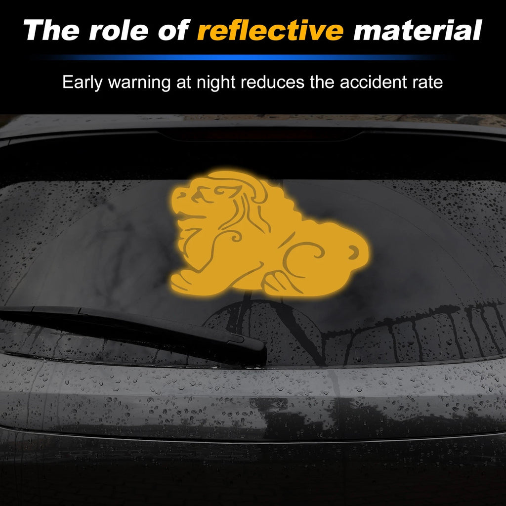 Reflective Bumper Decal for - Yellow Lion Dance