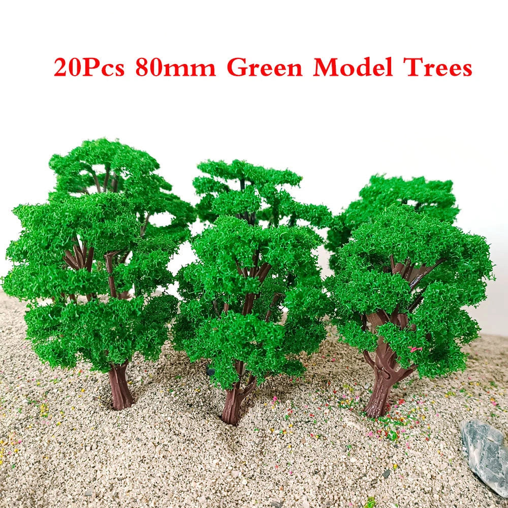 20pcs 3.14" Model Trees for Train Railroad Landscape Scenery