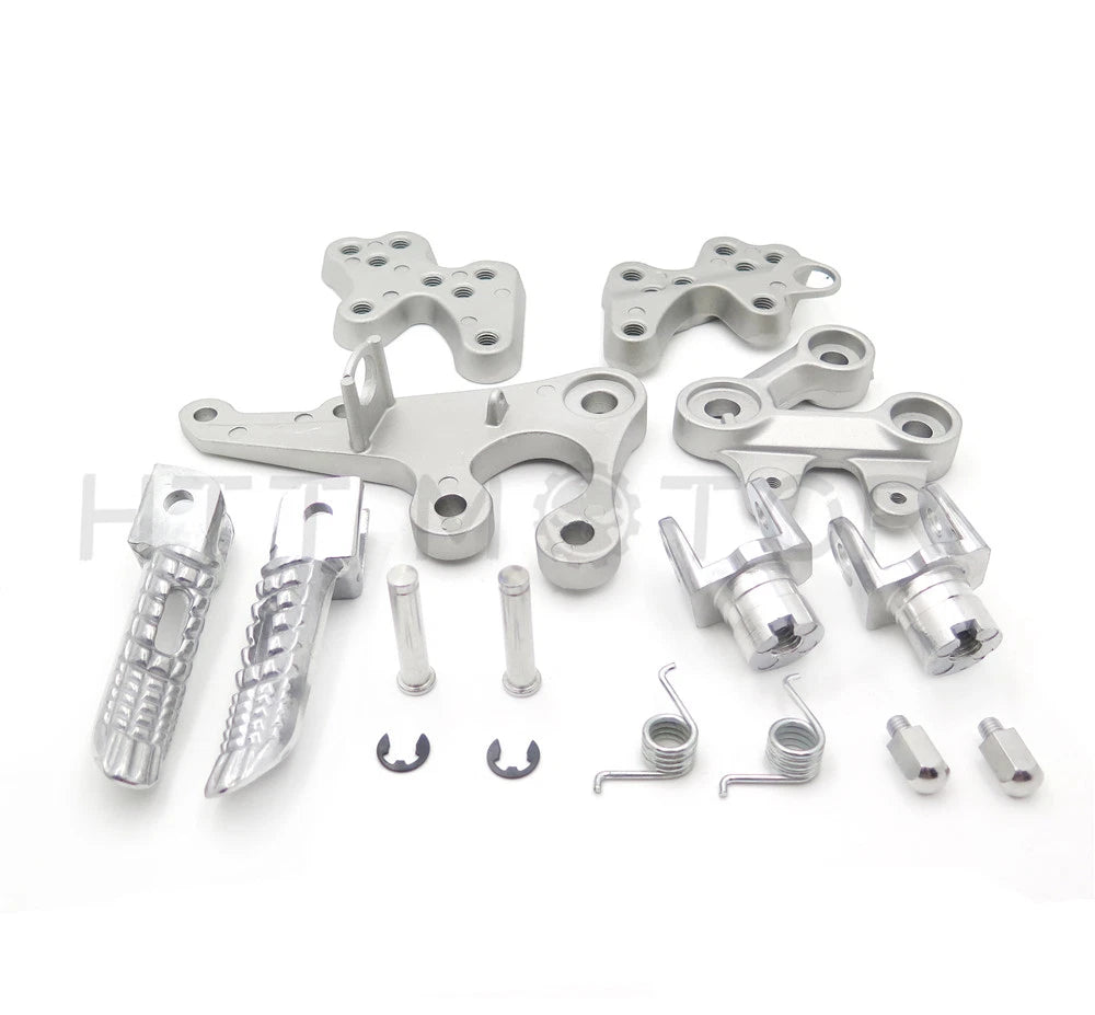 Front Footrest Bracket Assembly for Suzuki GSXR 1000 (2005–2014) Polish Silver