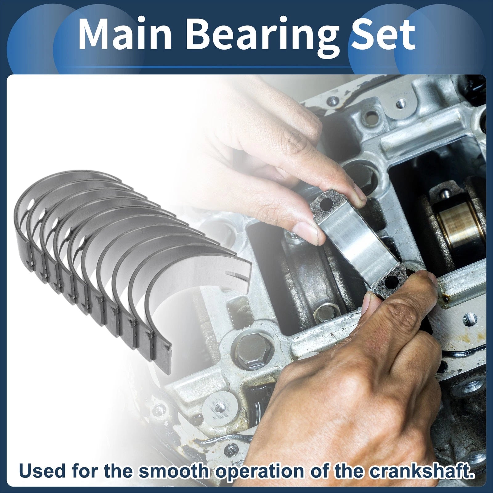 Main Bearing Set Replacement for Toyota Dyna 1984–1988 (10 Piece)