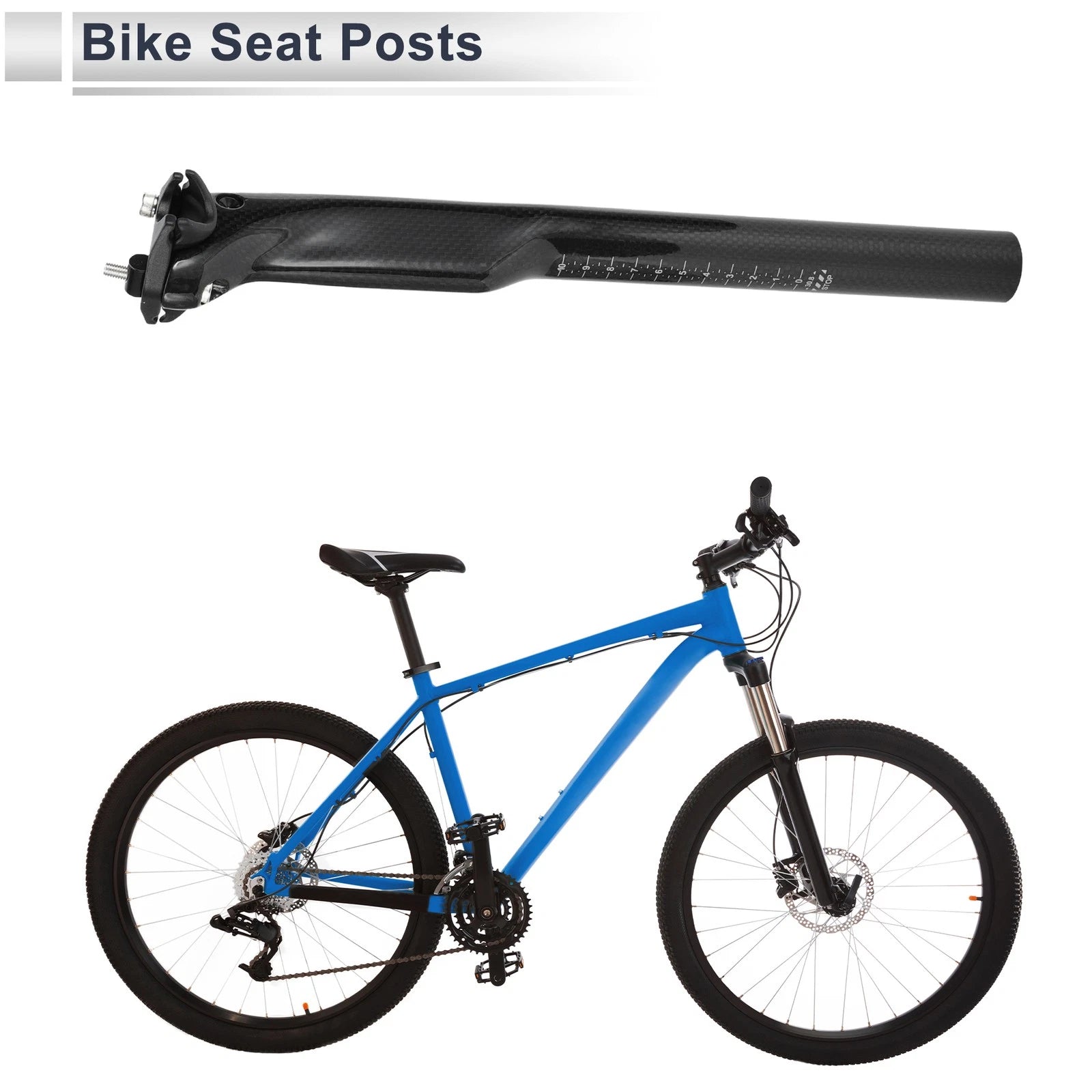 Seat Post 30.8x350mm Replacement for Bike Saddle Tube for Carbon Frame (—)