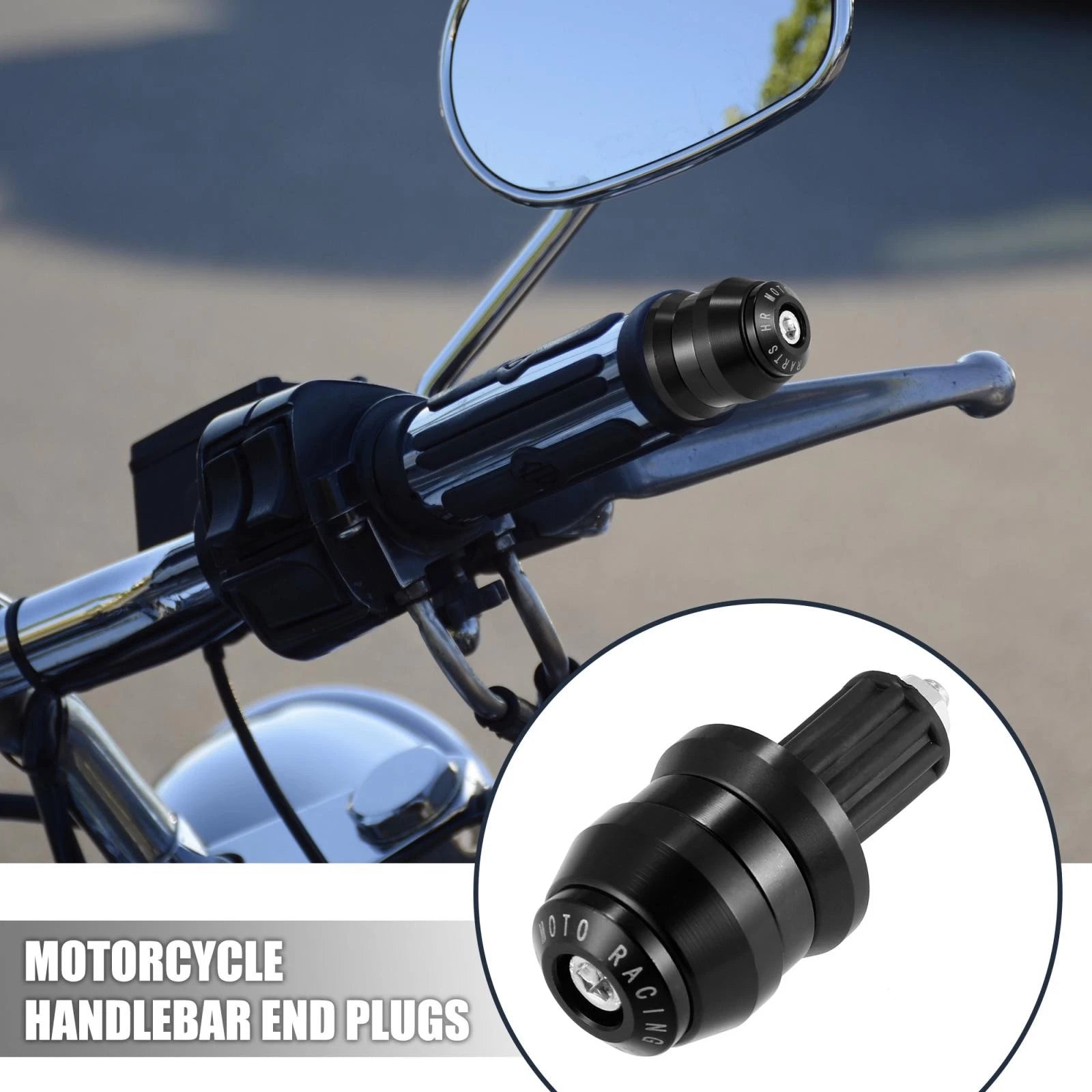 Handlebar End Plugs Pair 7/8 22mm Replacement for Motorcycle Dirt Bike (—)